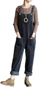 img 4 attached to Lentta Corduroy Overall Jumpsuits Pockets（Brown S） Women's Clothing