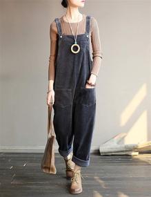 img 3 attached to Lentta Corduroy Overall Jumpsuits Pockets（Brown S） Women's Clothing