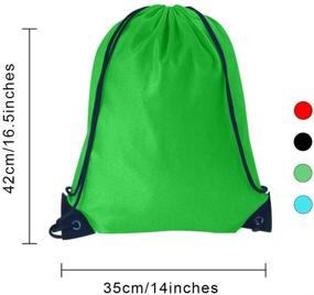 img 3 attached to 🎒 24PCS Drawstring Bags Bulk - Green Nylon Drawstring Backpacks for School, Gym, Sports, Traveling