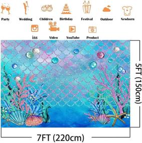 img 2 attached to 🧜 Avezano Mermaid Birthday Background: Captivating 7x5ft Under The Sea Newborn Princess Backdrop – Perfect for Photography, Coral Shell Baby Shower Party Decoration Supplies