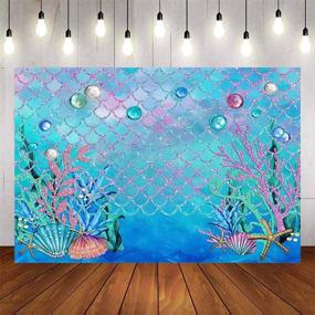 img 4 attached to 🧜 Avezano Mermaid Birthday Background: Captivating 7x5ft Under The Sea Newborn Princess Backdrop – Perfect for Photography, Coral Shell Baby Shower Party Decoration Supplies