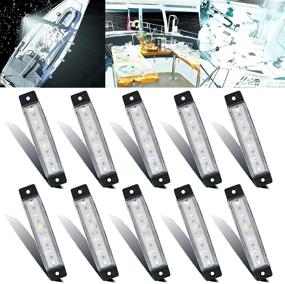 img 4 attached to 🚤 HONG 111 Морской лодочный свет: 10 набор водонепроницаемых светодиодных интерьерных светильников для палубы и кабины лодки, идеально подходят для декора, навигации и подсветки каяка