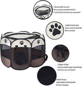 img 2 attached to 🐾 Portable Pop-up Playpen Dog Pen for Indoor/Outdoor Use - Small/Large Pets, Dogs, Cats, Kittens, Puppies - Foldable, Easy to Carry - Soft Mesh Cage House with Plastic Tent