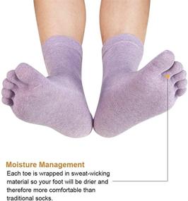 img 2 attached to 🧦 Cotton Crew Five Finger Toe Socks for Women: Ideal for Running & Athletic Activities (4-Pack)