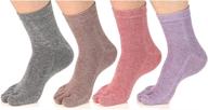 🧦 cotton crew five finger toe socks for women: ideal for running & athletic activities (4-pack) logo