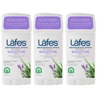 🌿 lafe's soothe - lavender & aloe - natural deodorant stick for women & men - aluminum-free, vegan, cruelty-free, gluten-free, paraben-free & baking soda-free - 24-hour protection - 3 pack (2.25 oz each) logo