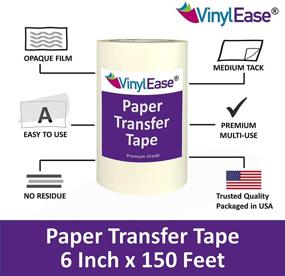 img 3 attached to 📏 Vinyl Ease 6 inch x 150 feet Paper Transfer Tape Roll | Medium Tack Layflat Adhesive | Ideal for Vinyl Applications like Decals, Signs, Wall Words, and More | V0843