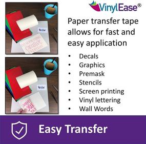 img 1 attached to 📏 Vinyl Ease 6 inch x 150 feet Paper Transfer Tape Roll | Medium Tack Layflat Adhesive | Ideal for Vinyl Applications like Decals, Signs, Wall Words, and More | V0843