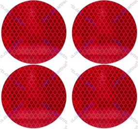 img 3 attached to 🚦 Set of 4 High Visibility Stick-On Prism Reflectors - 3" Round, DOT-SAE Approved, Amber/Red Reflective Adhesive for Trailer, Camper, RV, Flatbed, Fender, Boat, Marine - Weatherproof