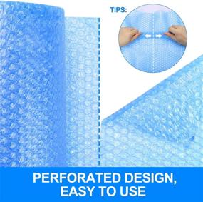 img 3 attached to 💨 Fuxury Blue Anti-Static Bubble Cushion Wrap Roll - 2 Rolls, 72 Feet Total: Protect and Secure with Air Bubble Technology!
