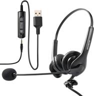 🎧 ausdom bs01 usb headset: noise cancelling microphone for clear communication in office, call centers, and work from home logo