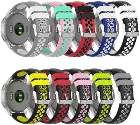 img 4 attached to 💪 ZSZCXD 18mm Width Silicone Replacement WatchBand Strap for Garmin Vivoactive 4S - High-Quality Wristband Compatibility