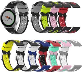 img 3 attached to 💪 ZSZCXD 18mm Width Silicone Replacement WatchBand Strap for Garmin Vivoactive 4S - High-Quality Wristband Compatibility