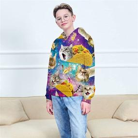 img 1 attached to 👕 RAISEVERN Kids Hoodies: Stylish Lightweight Sweatshirts with 3D Print Graphics for Boys and Girls (6-16T)