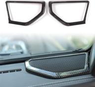 enhanced carbon fiber abs a-pillar speaker decoration cover trim stickers – interior car accessories for jeep wrangler jl/jlu 2018-2019 logo