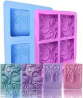 🧼 silicone soap molds rectangular shape - scettar 2 pack soap making molds with 4-cavity design for handmade soap, chocolate, biscuits, cakes, and muffins - high-quality silicone mold logo