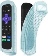 🔵 protect and personalize your roku voice remote pro with casebot silicone cover - blue glow - anti-slip shockproof - for roku ultra 4800r (2020)/ 4670 (2019)/ 4661 (2018)/ 4660 (2017), roku 1/2/3/4 remote controller logo