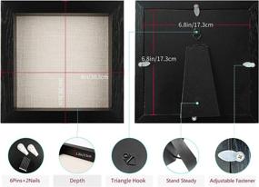 img 2 attached to 8x8 Shadow Box Frame Display Case for Awards Medals Photos - Ready to Hang - Black Wood Memory Box