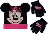 🧣 stay warm and stylish with disney minnie beanie mittens - girls' knitted accessories for cold weather logo