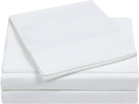 img 3 attached to 🏩 Luxurious Charisma Percale Cotton Pillowcases - 400 Thread Count, Standard Size, in Crisp White