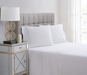 img 4 attached to 🏩 Luxurious Charisma Percale Cotton Pillowcases - 400 Thread Count, Standard Size, in Crisp White