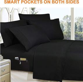 img 1 attached to Elegant Comfort Luxury 10-Piece Bed-in-a-Bag Pleated Comforter Set with Storage Pockets - Full/Queen, Black