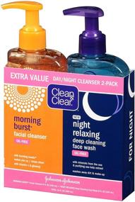img 1 attached to 🍊 Clean & Clear Citrus Morning Burst and Relaxing Night Facial Cleanser Set - Vitamin C, Cucumber, Sea Minerals, Oil Free & Hypoallergenic Face Wash - 2-Pack