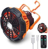 🏕️ kratax portable camping fan: usb rechargeable with light, hook, and remote control - ideal for home, office, travel, camping, picnic, hiking logo