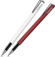 🌈 meko rainbow series: 2020 exclusive 2-in-1 stylus pens for ipad, iphone, tablets, and cell phones with 6 replacement tips (red/white) logo