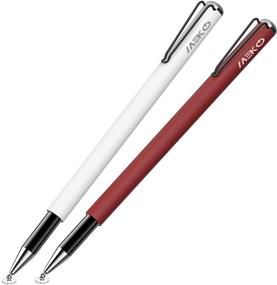 img 4 attached to 🌈 MEKO Rainbow Series: 2020 Exclusive 2-in-1 Stylus Pens for iPad, iPhone, Tablets, and Cell Phones with 6 Replacement Tips (Red/White)