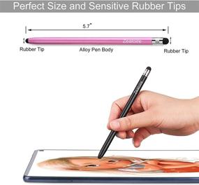 img 3 attached to High Precision 2 in 1 Stylus Pens for Touch Screens - Zealoire Capacitive Stylus for iPad iPhone, Samsung Galaxy & More Universal TouchScreen Devices