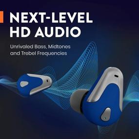 img 1 attached to 🎧 Helix Беспроводные наушники True Wireless - наушники Bluetooth 5.0 с высококачественным звуком HD, непобедимым басом, надежной посадкой SecureLock, автоматической синхронизацией, голосовым вызовом без использования рук, синий