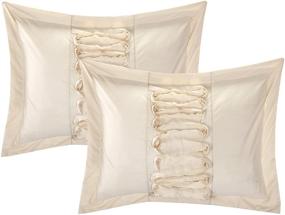 img 1 attached to 🏠 Chic Home 8 Piece King Size Ruth Ruffled Comforter Set in Beige - Enhanced for SEO