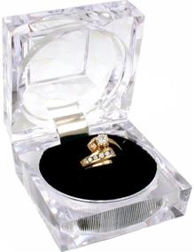 img 1 attached to 🎁 Pack of 24 Clear Crystal Ring Gift Boxes (1 7/8 inch)