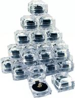 🎁 pack of 24 clear crystal ring gift boxes (1 7/8 inch) logo
