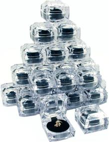 img 4 attached to 🎁 Pack of 24 Clear Crystal Ring Gift Boxes (1 7/8 inch)