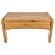 green bamboo step stool for children's growth logo