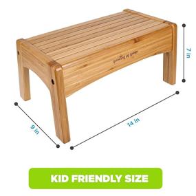 img 3 attached to Green Bamboo Step Stool for Children's Growth