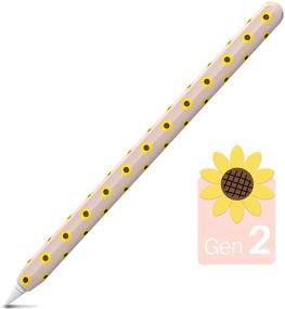 img 4 attached to NIUTRENDZ Sunflower Case For Apple Pencil 2Nd Generation Cover Protective Silicone Sleeve Skin Accessories Compatible With Apple Pencil 2Nd Gen (Pink)