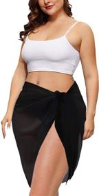img 4 attached to 👙 Hanna Nikole Plus Size Sarong Swimsuit Cover-Up: Bikini Beach Wrap Skirt for Women