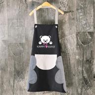 👩 v-shine women kitchen apron: stylish design with hand wipe pockets, neck adjustable for cooking and baking logo