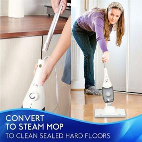 img 4 attached to 🧽 EULEVEN Steam Mop Cleaner 5-in-1 - Handheld Unit for Laminate, Hardwood, Tiles, Carpet Floors, Kitchen, Windows - Scrubbing Steam Cleaner - Pet Friendly Steamer for Whole House Multipurpose Use