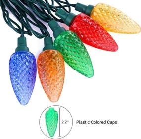 img 2 attached to 🎄 DEWENWILS 2-Pack C9 LED Christmas String Lights: Waterproof, Multi-Color Light String for Outdoor Decoration - 33.3ft Green Wire, UL Listed