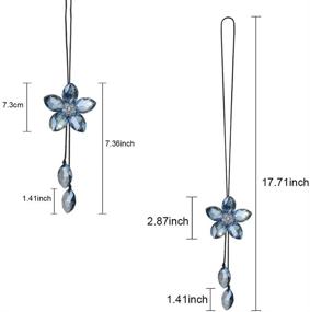 img 3 attached to Enhance Your Car's Appeal with ATMOMO Crystal Flower Car Rear View Mirror Pendant in Blue