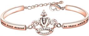 img 4 attached to 👑 LQRI Quinceañera Gift Girl Sweet 15 Gift Princess Crown Bracelet - Dreamy Quince Jewelry 15th Birthday Gift for Her