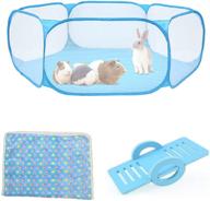 🐭 hamiledyi rat fence & mouse playpen set with mat - transparent & breathable pet playpen for bunny, rabbit, chinchilla, hedgehog, guinea pig - foldable, easy to carry - by blsmu logo