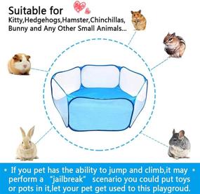 img 2 attached to 🐭 Hamiledyi Rat Fence & Mouse Playpen Set with Mat - Transparent & Breathable Pet Playpen for Bunny, Rabbit, Chinchilla, Hedgehog, Guinea Pig - Foldable, Easy to Carry - by BLSMU