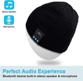 img 1 attached to 🎧 Bluetooth Beanie Hat with Wireless Music, Knitted Cap featuring Headphone Headset, Earphone Stereo Speakers, Mic Hands-Free for Outdoor Activities like Sports, Running, Walking, Jogging, Skiing, Snowboarding