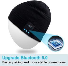 img 2 attached to 🎧 Bluetooth Beanie Hat with Wireless Music, Knitted Cap featuring Headphone Headset, Earphone Stereo Speakers, Mic Hands-Free for Outdoor Activities like Sports, Running, Walking, Jogging, Skiing, Snowboarding