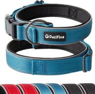 🐶 petifine reflective dog collar: adjustable, neoprene padded collar for small-medium dogs up to 27kg logo